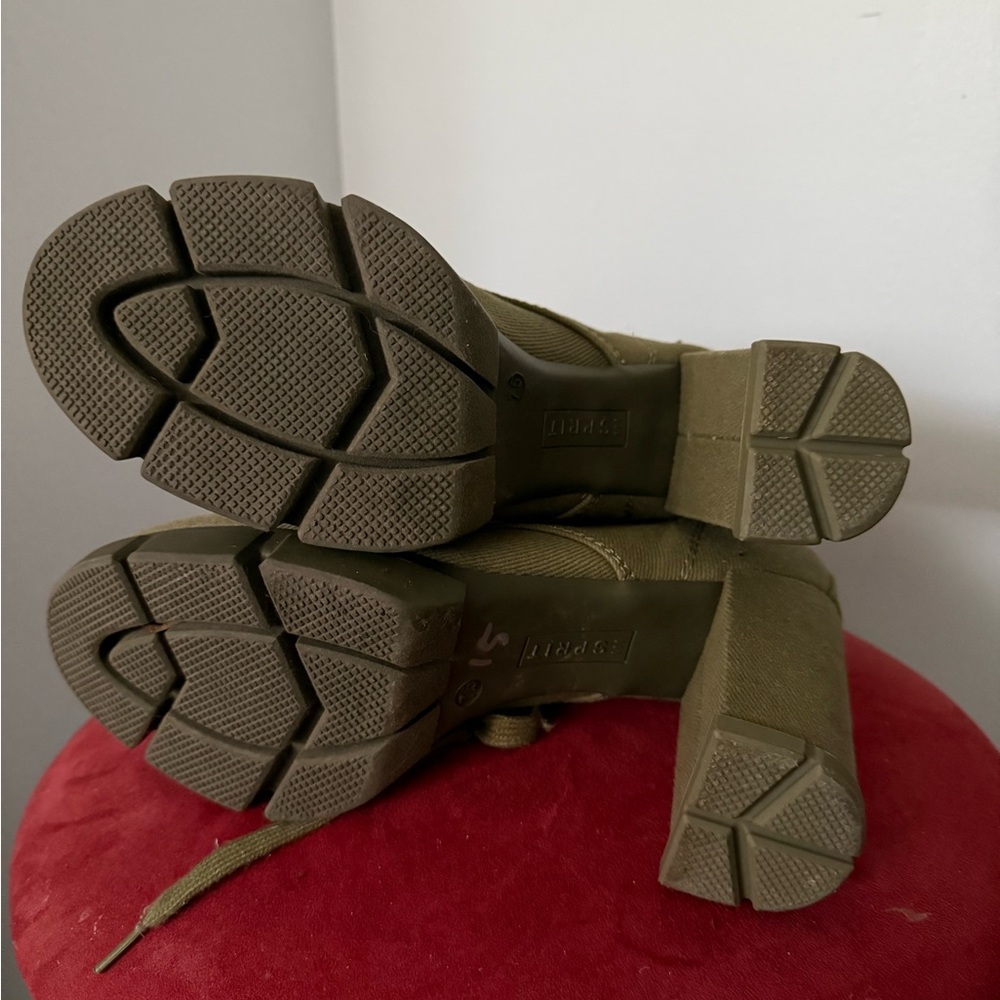 Esprit Khaki Lace-Up Boots for Women - Picture 3 of 3